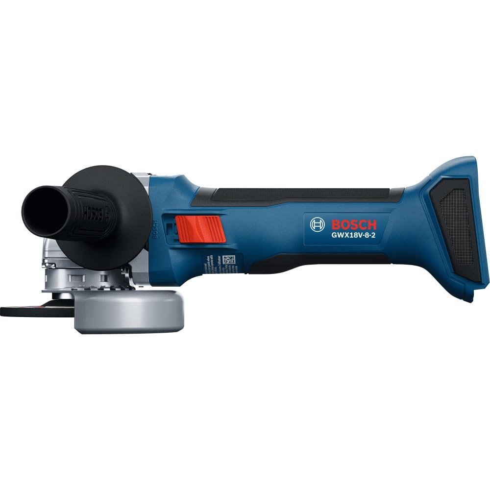 imageBOSCH GWX18V82N 18V XLOCK Angle Grinder for up to 5X faster wheel changes a powerful 8Amp equivalent brushless motor slim grip for light grinding and cutting Inc Guards and Handle Bare Tool