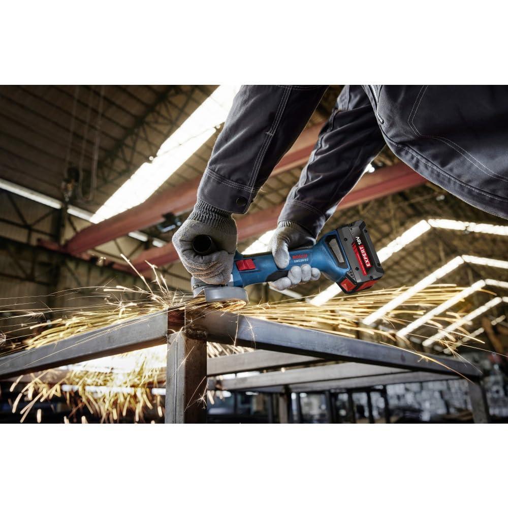 imageBOSCH GWX18V82N 18V XLOCK Angle Grinder for up to 5X faster wheel changes a powerful 8Amp equivalent brushless motor slim grip for light grinding and cutting Inc Guards and Handle Bare Tool