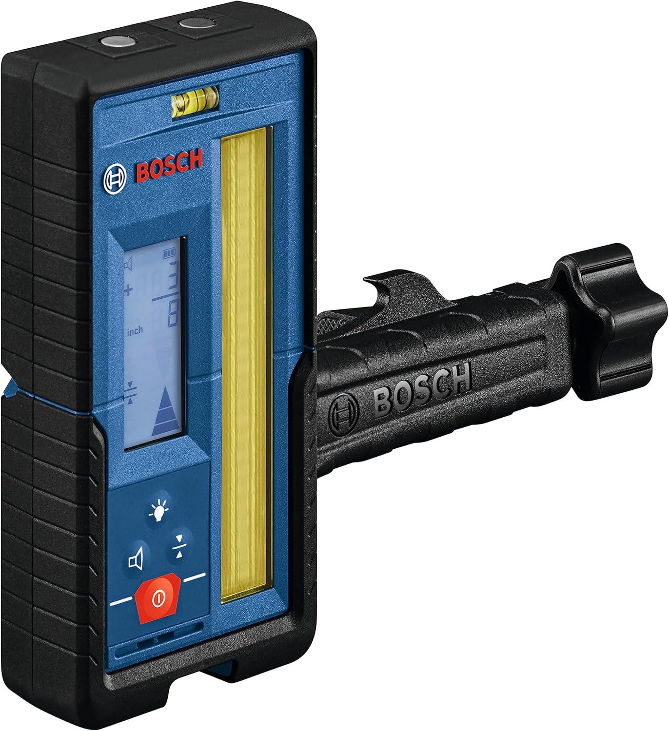 imageBOSCH LR8 165 ft Red and GreenBeam Line Laser Receiver Includes Mounting Bracket 2 AA Batteries amp Belt Pouch1000 ft Receiver GREEN and RED