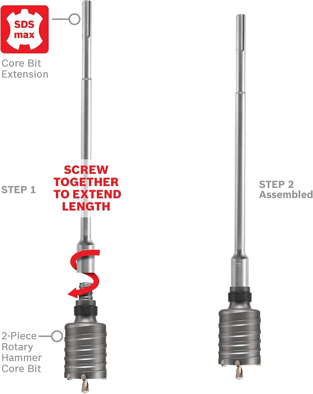 imageBosch CAM018 18 SDSmax Core Bit Extension for use with Bosch 2Piece Core Bits and Other Compatible Systems18Inch
