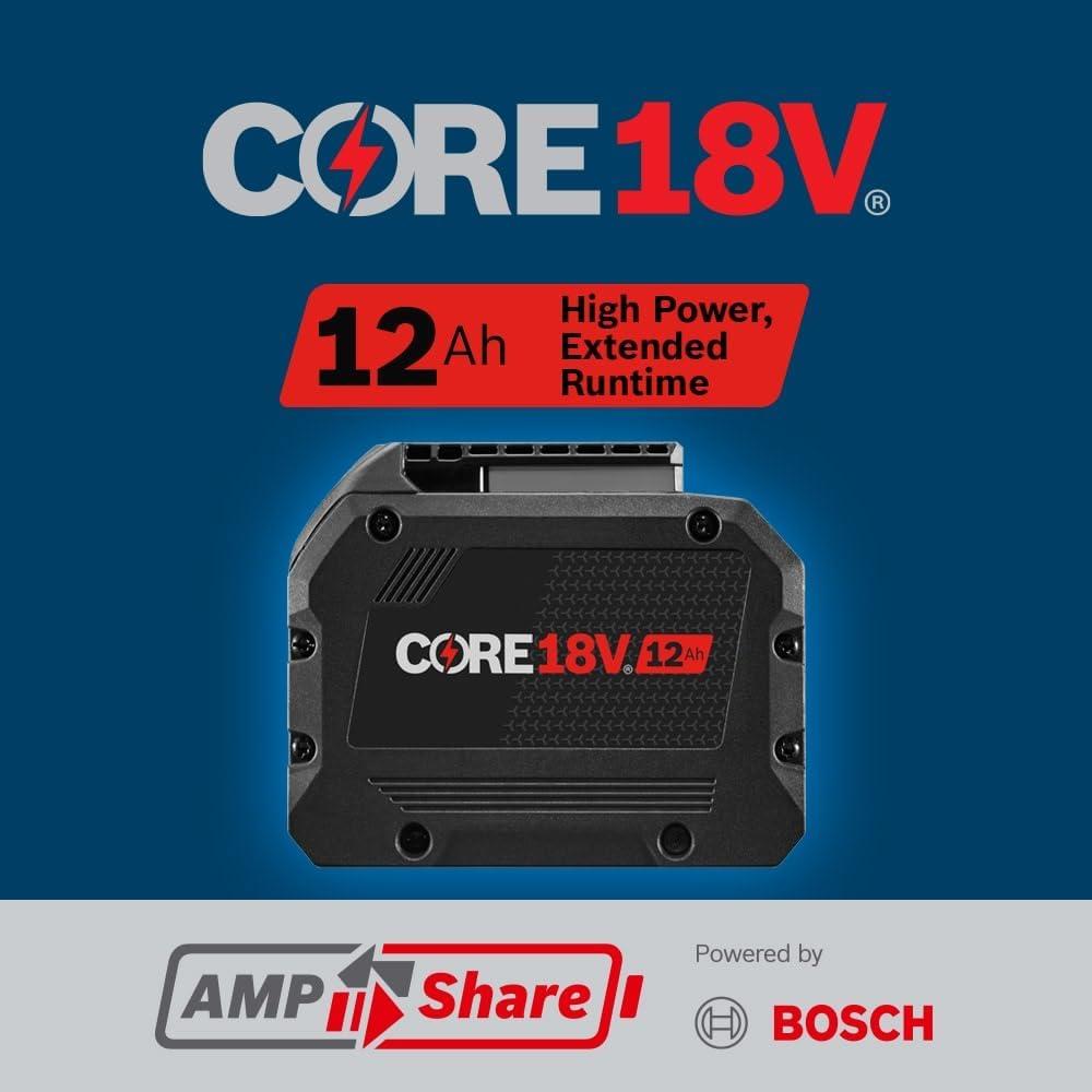 imageBosch GBA18V120 18V CORE18V LithiumIon 12 Ah High Power Battery1Pack No Charger