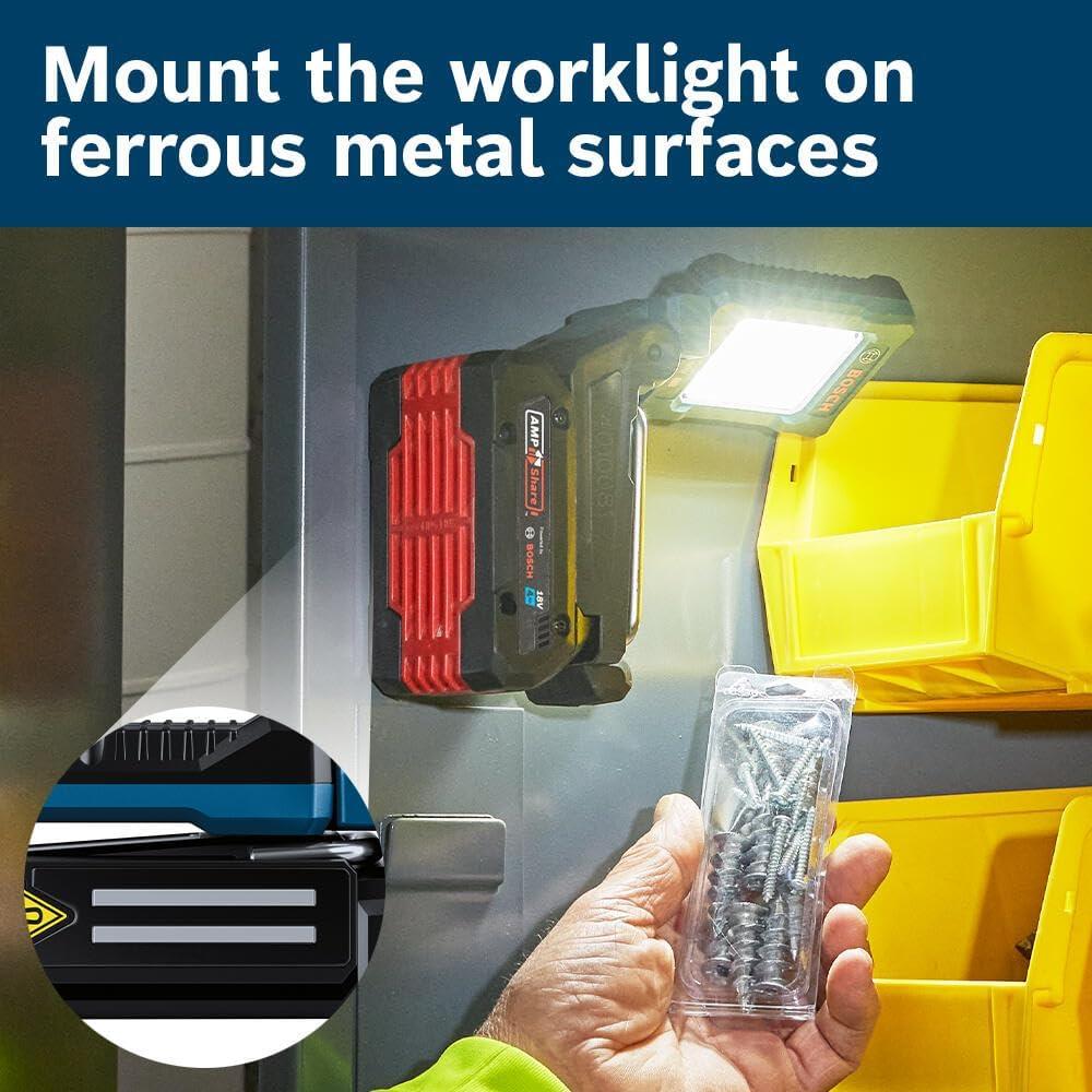 imageBosch GLI18V800N 18V Multidirectional Portable LED Worklight with Mounting Magnet and Hanging Hook Bare Tool