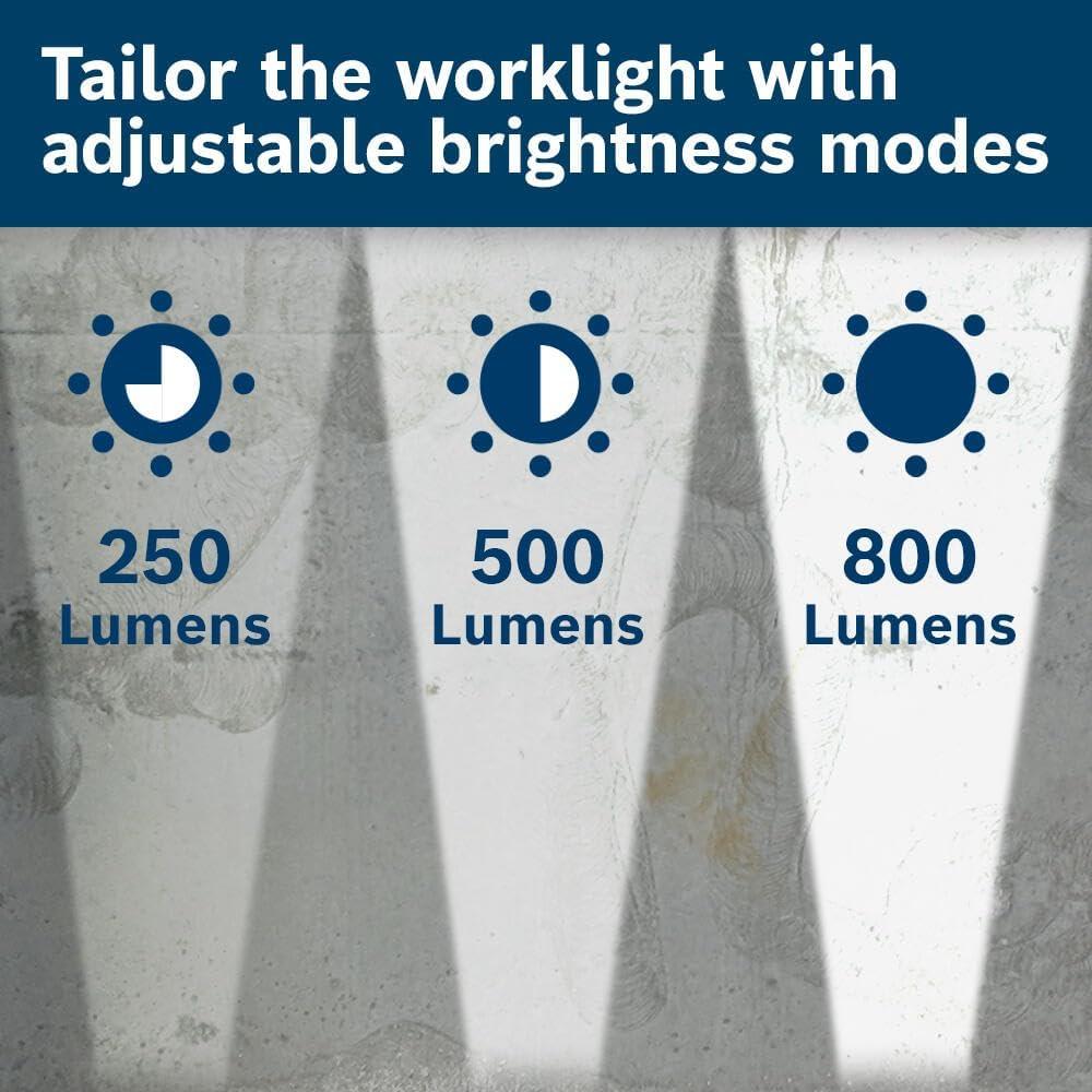 imageBosch GLI18V800N 18V Multidirectional Portable LED Worklight with Mounting Magnet and Hanging Hook Bare Tool