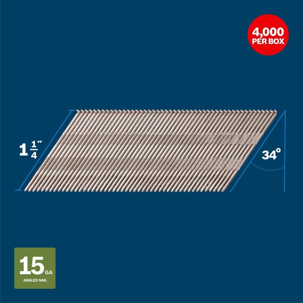 imageBosch GNH18G075GV 34 In x 18ga Brad Nails 5000 Per Box114 Galvanized Steel