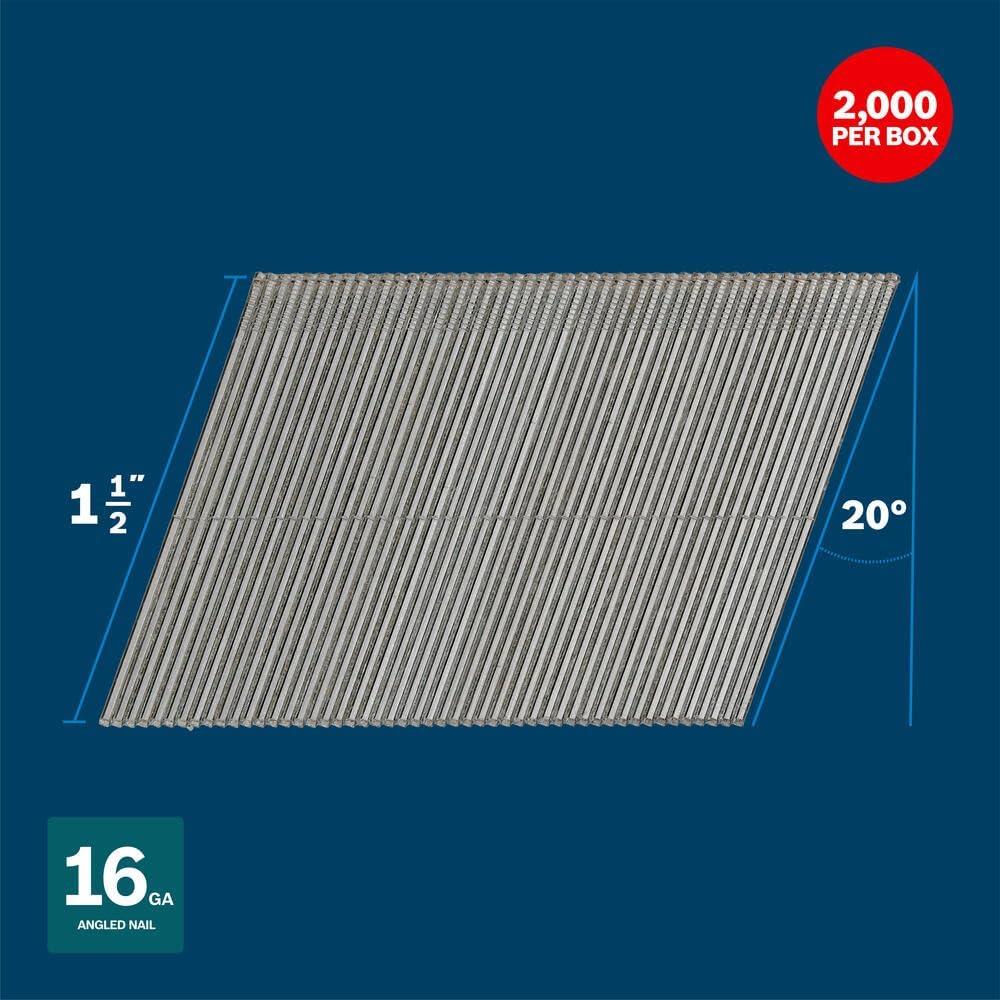 imageBosch GNH18G075GV 34 In x 18ga Brad Nails 5000 Per Box134 Galvanized Steel