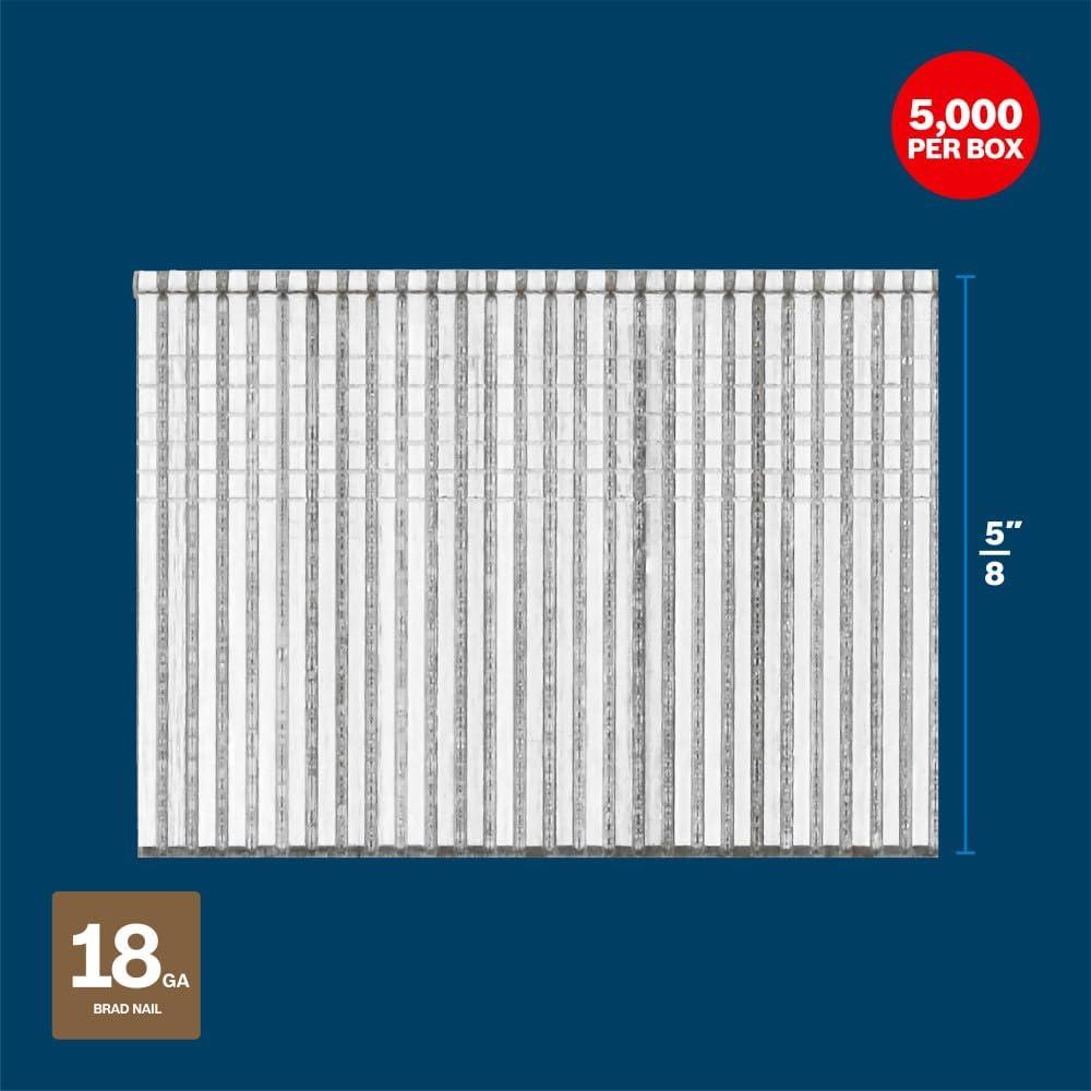 imageBosch GNH18G075GV 34 In x 18ga Brad Nails 5000 Per Box58 Galvanized Steel