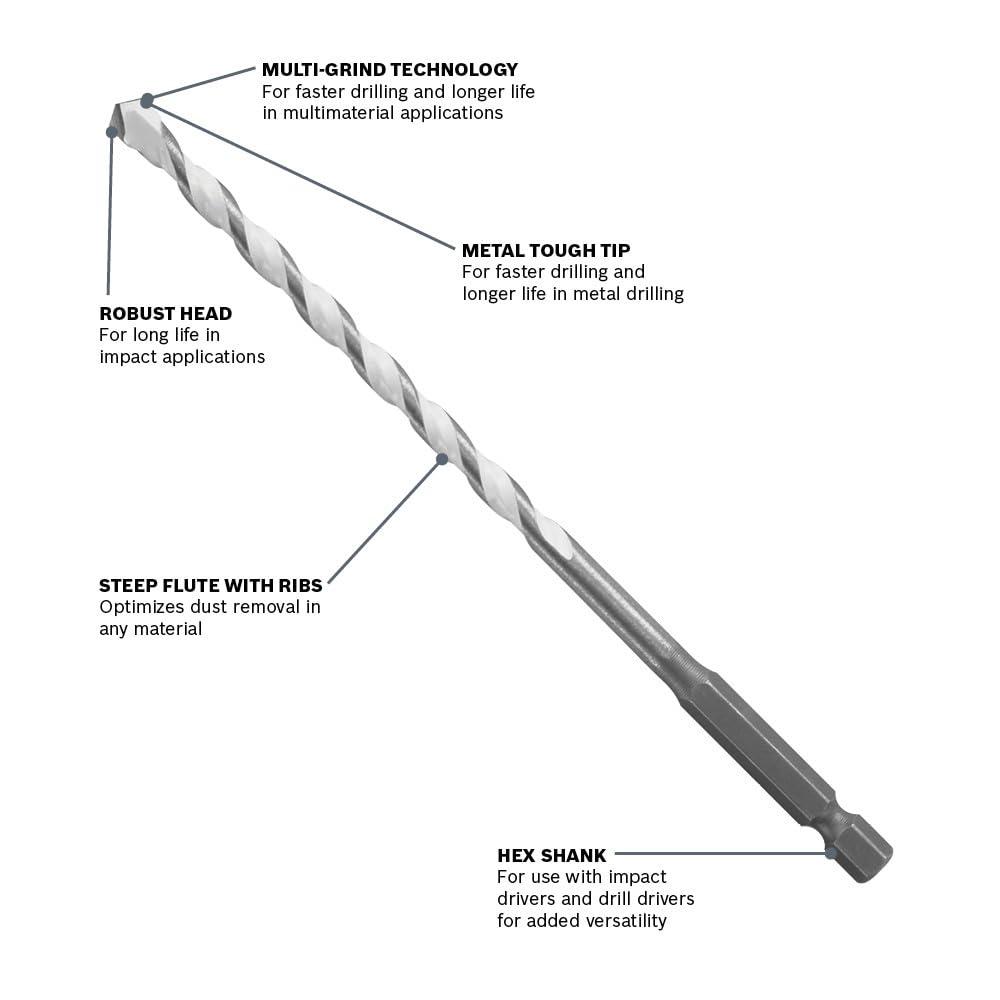 imageBosch MP02 532 in x 4 in x 6 in Daredevil Multipurpose Drill Bit532 in