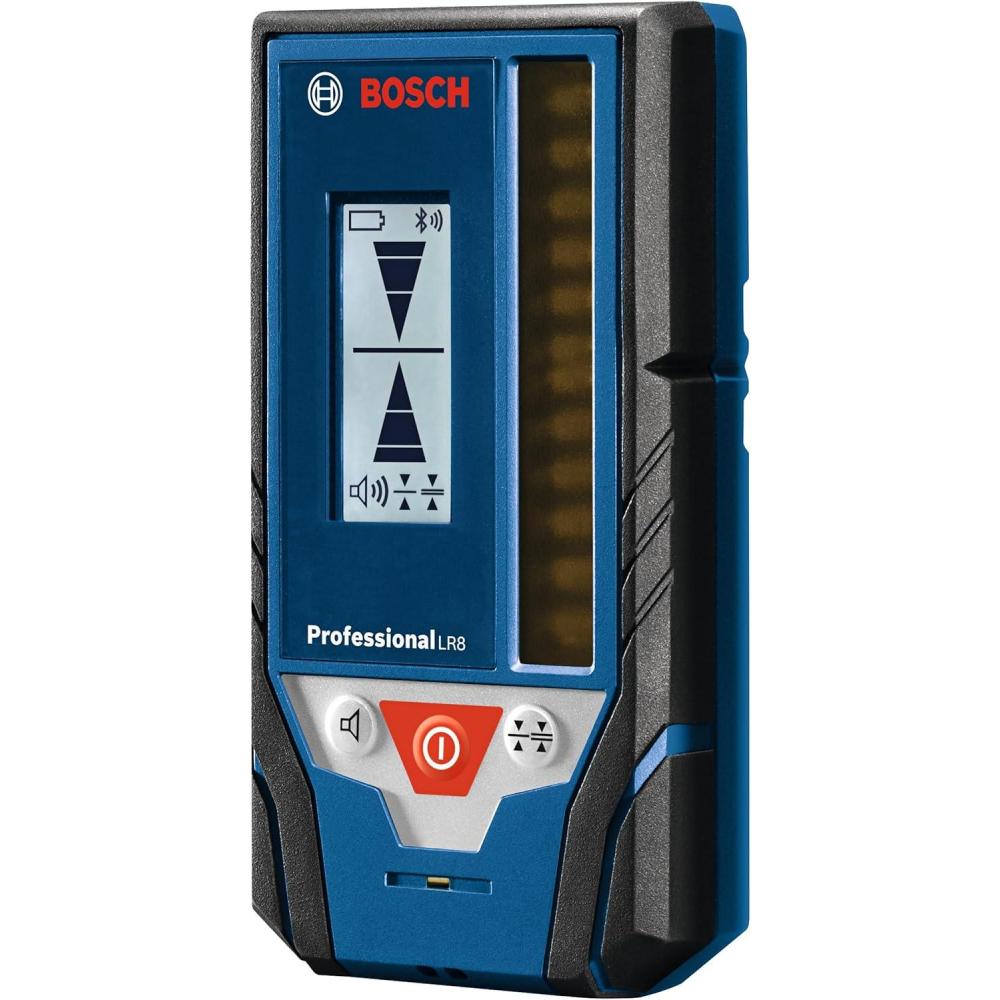 imageBOSCH LR8 165 ft Red and GreenBeam Line Laser Receiver Includes Mounting Bracket 2 AA Batteries amp Belt Pouch165 ft Receiver GREEN and RED