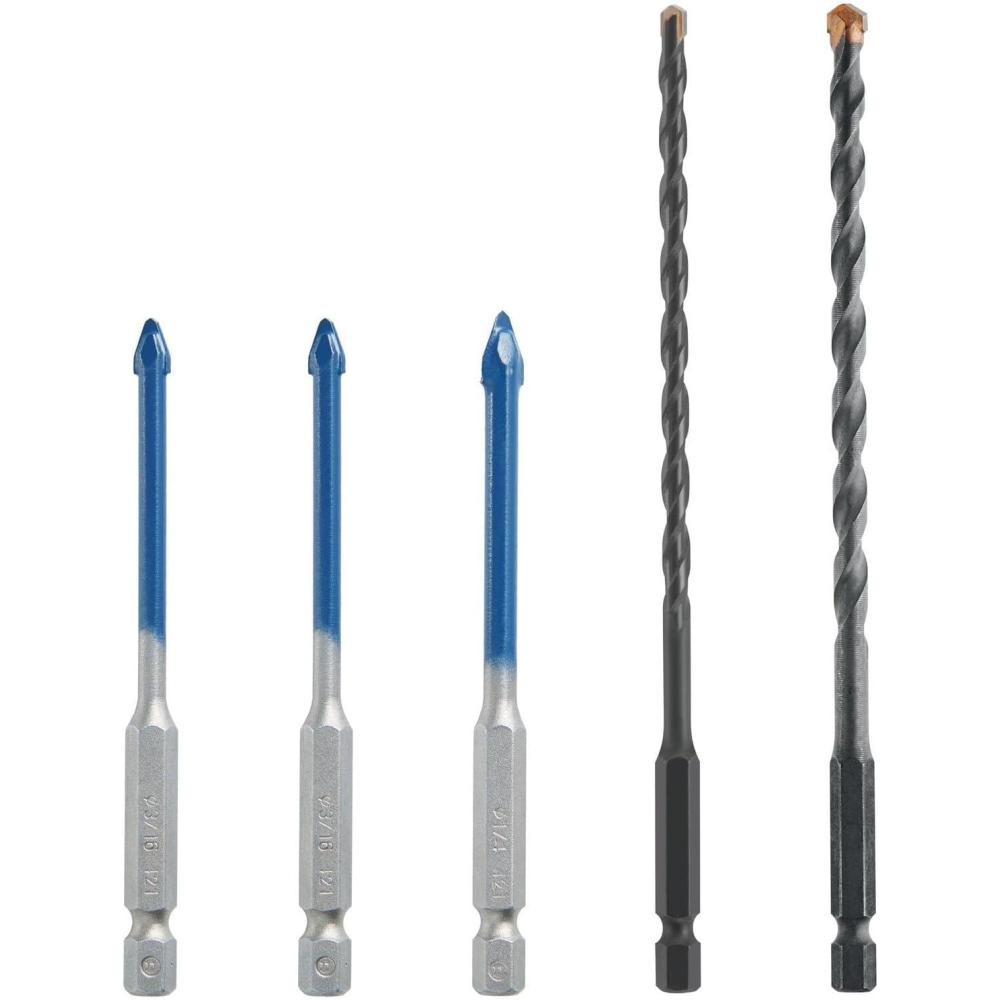imageBOSCH PTBXMC05 5 pc Porcelain Tile and MultiMaterial Drill Bit Set5 Bits