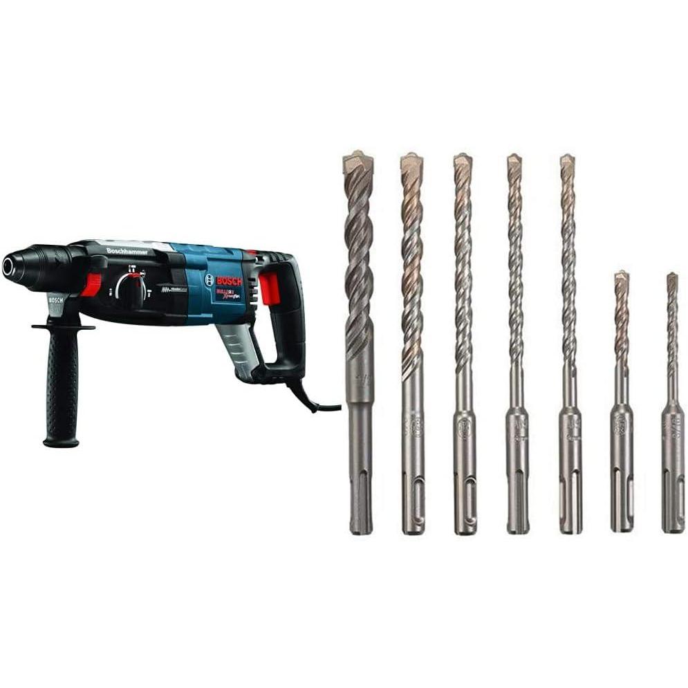 imageBosch GBH228L 118 SDSplus Bulldog Xtreme Max Rotary Hammer and 7 Piece CarbideTipped SDSplus Rotary Hammer Drill Bit Set with Storage Case HCK001