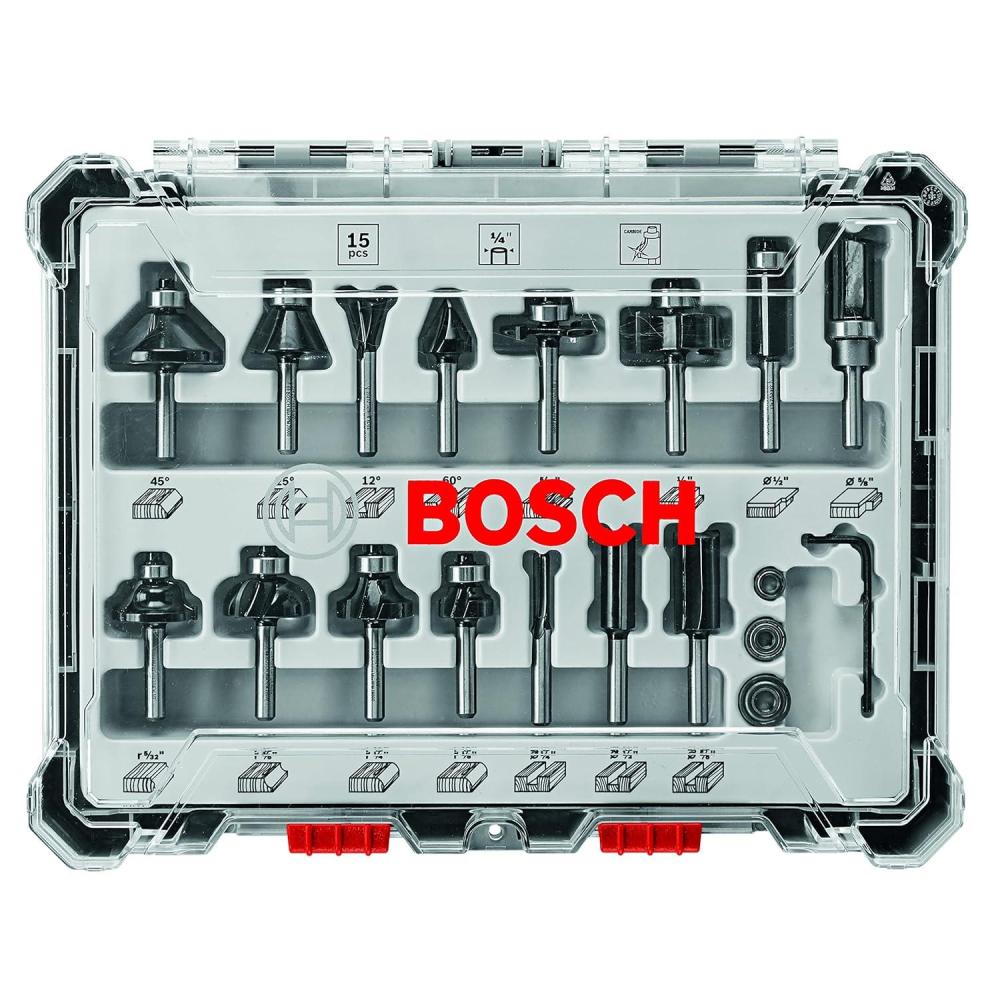 imageBosch RBS030MBS 30 pc CarbideTipped Wood Router Bit Set15Piece