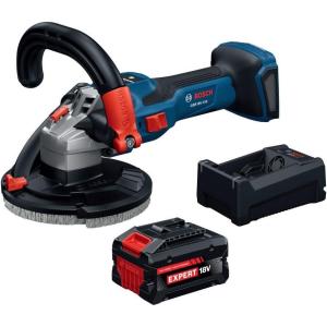BOSCH GBR18V-15SN18X 18V 5 In. Concrete Surface Grinder with 13-Amp Equivalent Brushless Motor & 3-Speed Control for Heavy-Duty Concrete Prep (Includes: Diamond Cup Wheel; Battery & Charger)