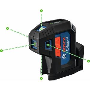 BOSCH GPL100-50G Green-Beam Self-Leveling Alignment Laser, Includes 2 AA Batteries, Built-In Multipurpose Mount, & Hard Carrying Case