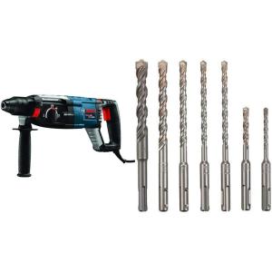 Bosch GBH2-28L 1-1/8″ SDS-plus Bulldog Xtreme Max Rotary Hammer and 7 Piece Carbide-Tipped SDS-plus Rotary Hammer Drill Bit Set with Storage Case HCK001
