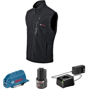 Bosch GHV12V-20XXLN12 12V Max Heated Vest Kit with Portable Power Adapter – Size 2X Large