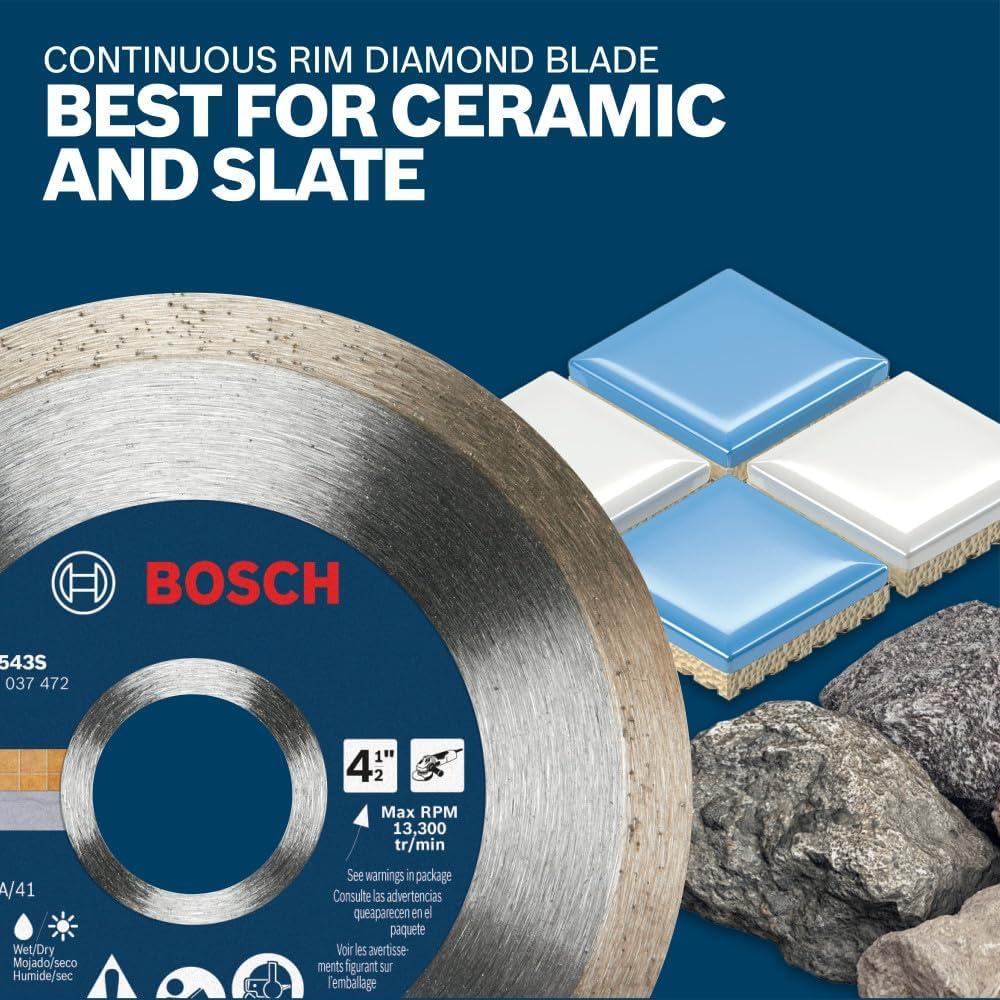 imageBOSCH DB045S3 45 in 3Pc Diamond Blade Set Includes Segmented Turbo Continuous Diamond Blades and Reducing Rings