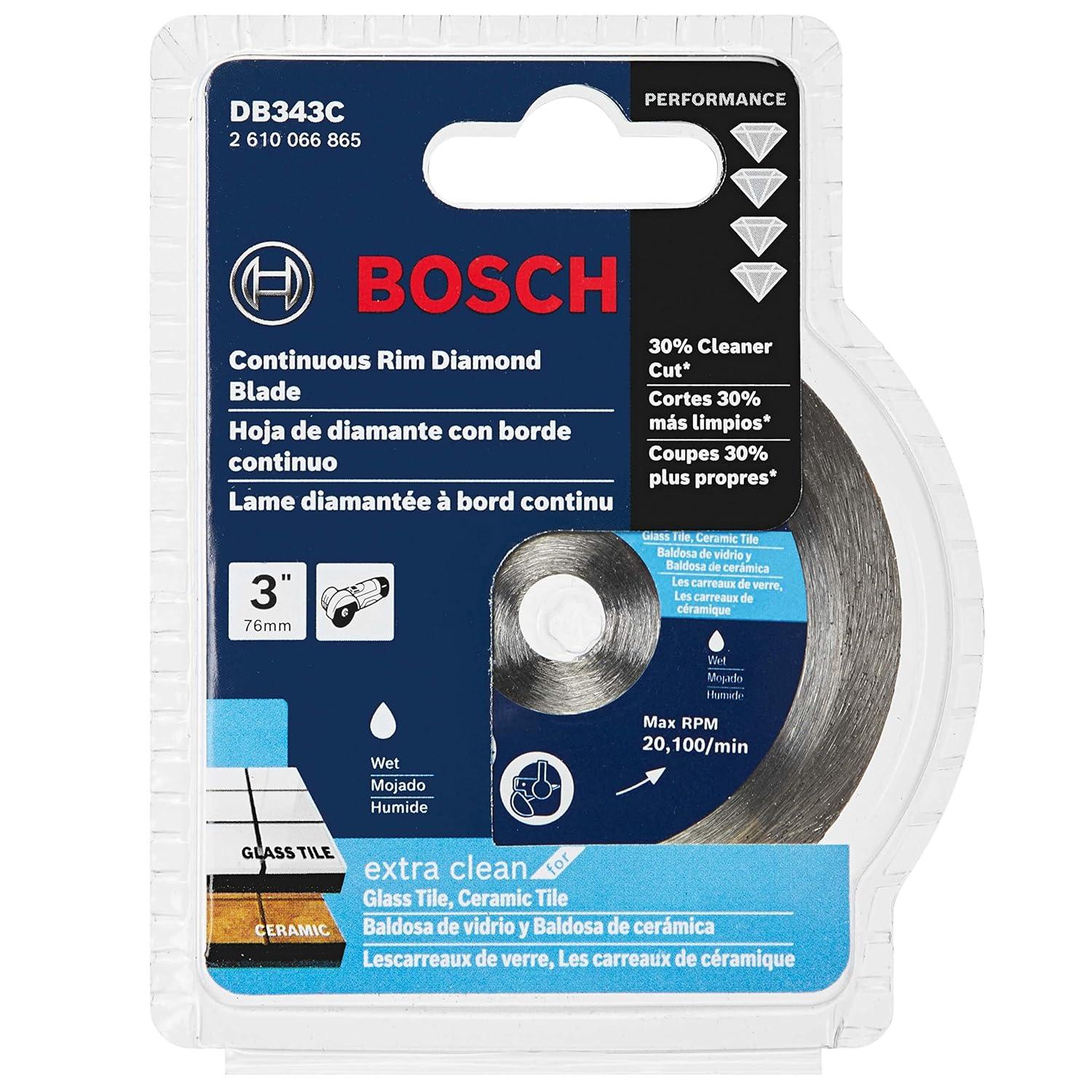 imageBOSCH DB1066 10 in Rapido Premium Continuous Rim Diamond Blade with 58 in Arbor for Clean Cut WetDry Cutting Applications in Porcelain Ceramic GraniteWet