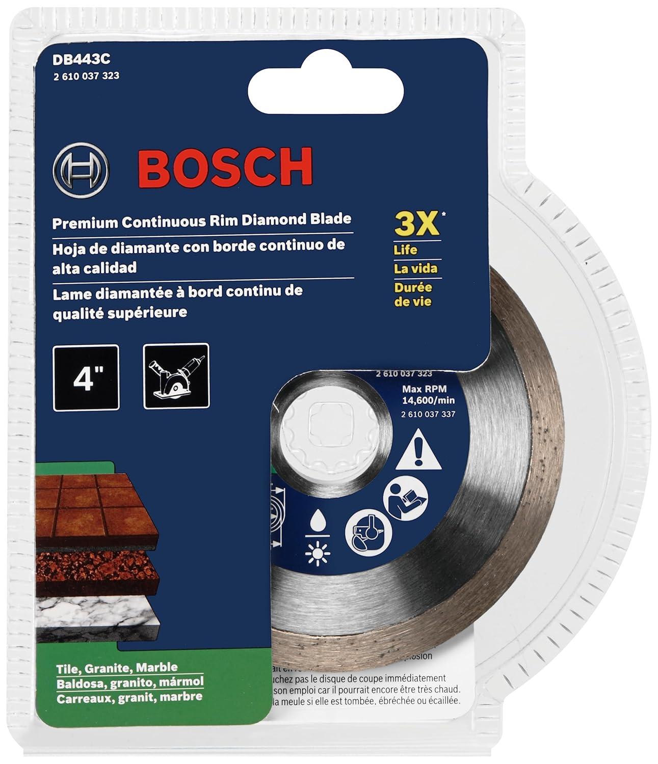 imageBOSCH DB1066 10 in Rapido Premium Continuous Rim Diamond Blade with 58 in Arbor for Clean Cut WetDry Cutting Applications in Porcelain Ceramic GraniteWetDry