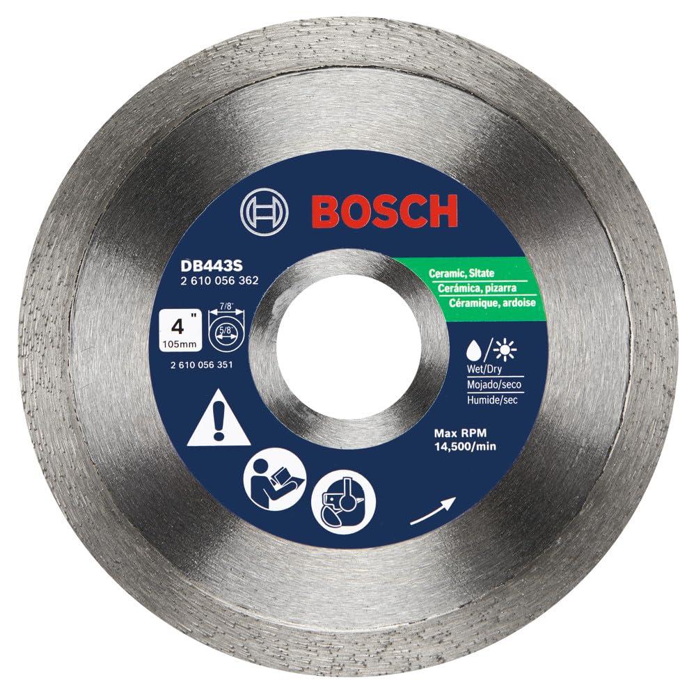 imageBOSCH DB1069 10 In Rapido Premium Continuous Rim Diamond Blade with 58 In Arbor for Wet Cutting Applications in Glass Tile Ceramic TileIndustrial