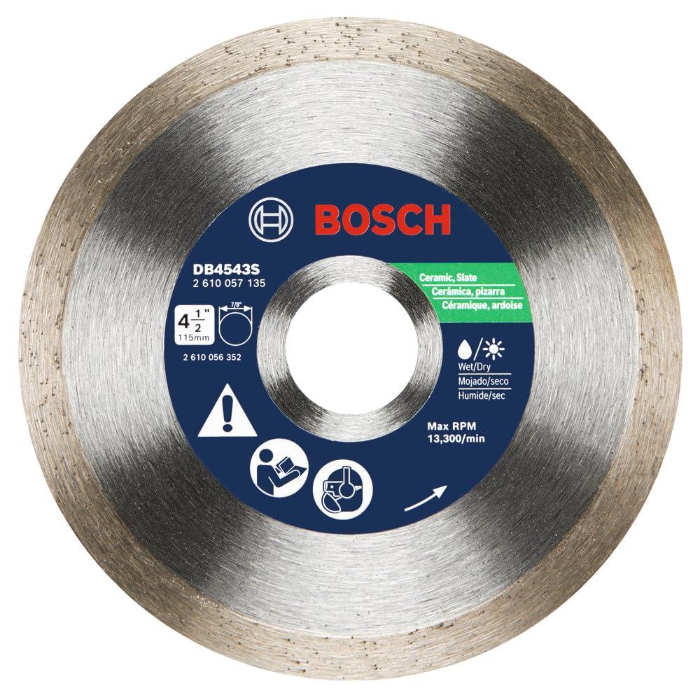 imageBOSCH DB1069 10 In Rapido Premium Continuous Rim Diamond Blade with 58 In Arbor for Wet Cutting Applications in Glass Tile Ceramic TileIndustrial