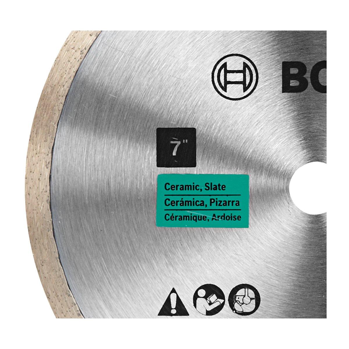 imageBOSCH DB1069 10 In Rapido Premium Continuous Rim Diamond Blade with 58 In Arbor for Wet Cutting Applications in Glass Tile Ceramic TileWetDry