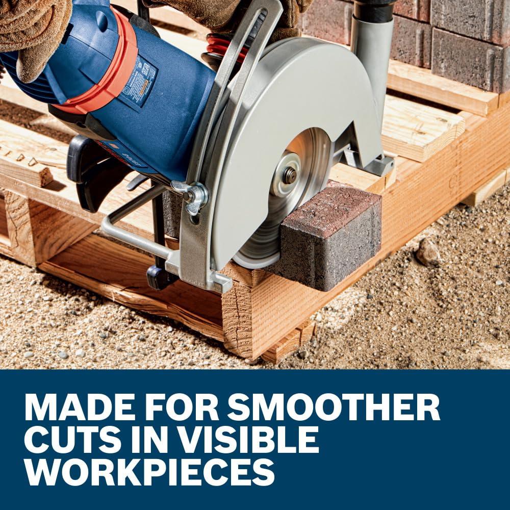 imageBOSCH DBT0401 4 in Premium Turbo Rim Diamond Blade Fast Smooth Cuts Concrete Brick Stone Standard Angle Grinders412 DIAMETER