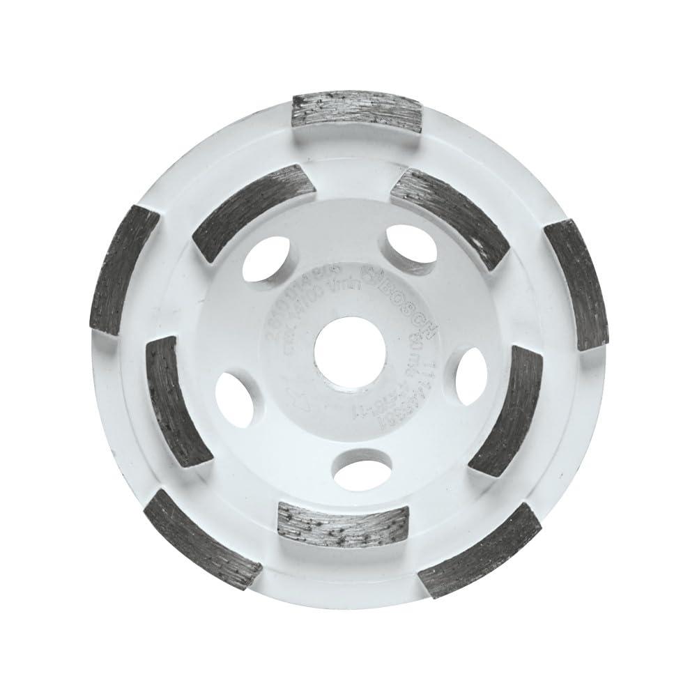 imageBOSCH DCDR0402 4 in Double Row Segmented Hubbed Diamond Cup Wheel Fast Material Removal Concrete Masonry Angle Grinders