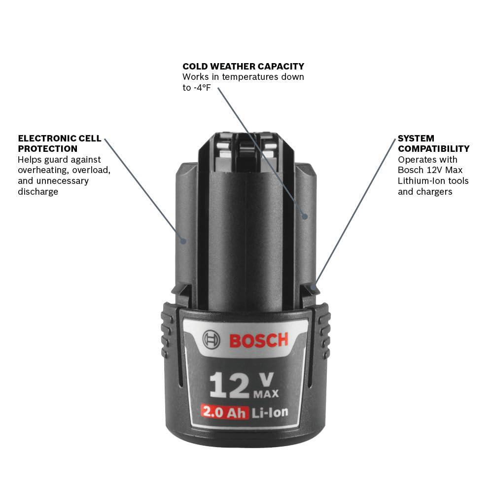 imageBOSCH GBA12V60 12V Max LithiumIon 6 Ah Battery12 V