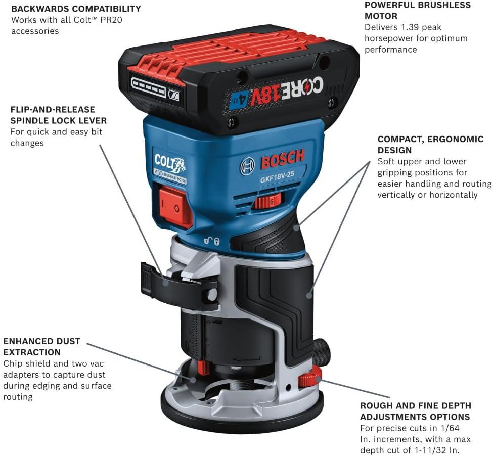imageBOSCH GKFSQ01 Square Subbase Enhanced Stability Edge Profiling Colt Router CompatibileIndustrial