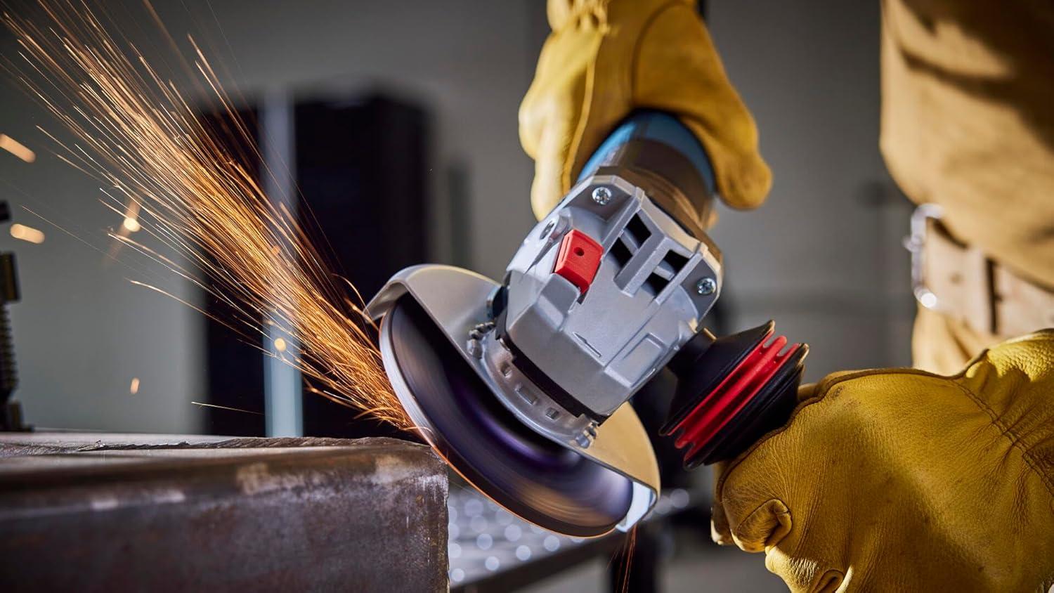 imageBOSCH GWS1450 5 In Angle Grinder Compact Powerful 13Amp Motor with Slide Switch High Performance for Grinding and Cutting