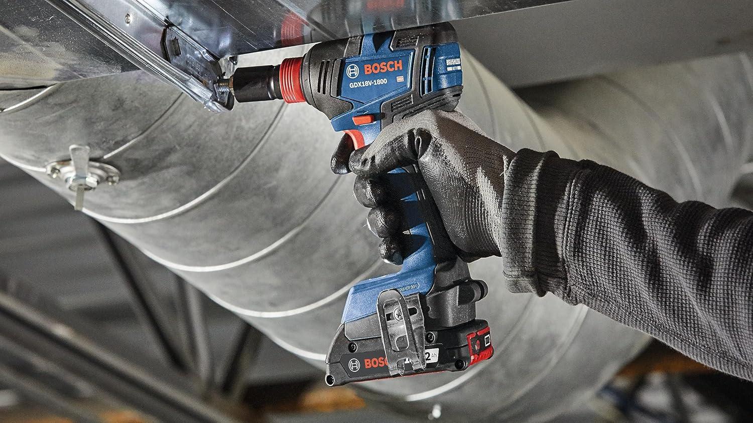 imageBOSCH GXL18V701B25 18V 7Tool Combo Kit with 2In1 BitSocket Impact Driver Hammer DrillDriver Recip Saw Circular Saw Oscillating Tool Angle Grinder LED Worklight amp 2 CORE18V 4 Ah Batteries