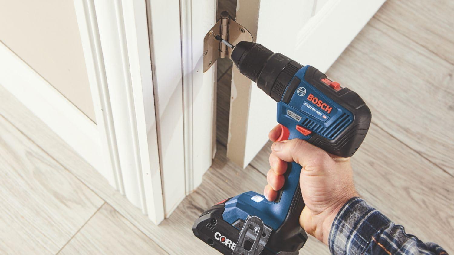 imageBOSCH GXL18V901B25 18V 9Tool Combo Kit 2In1 BitSocket Impact Driver Hammer DrillDriver Recip Saw Circ Saw Oscillating Tool Angle Grinder Vacuum Worklight 2 CORE18V 4 Ah Batteries