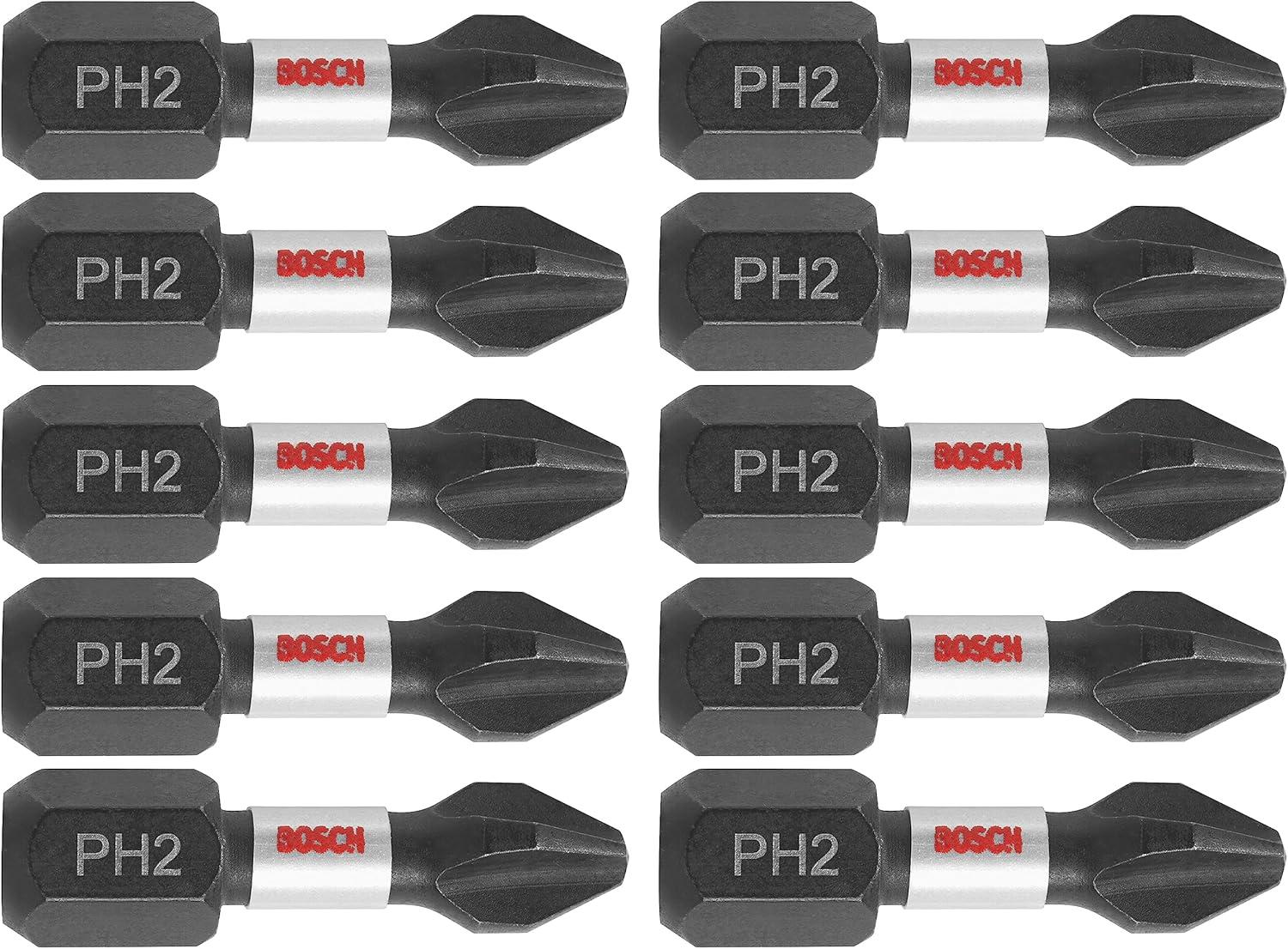 imageBOSCH ITPH335B 10Pack 312 In Phillips 3 Impact Tough Screwdriving Power Bits1 In