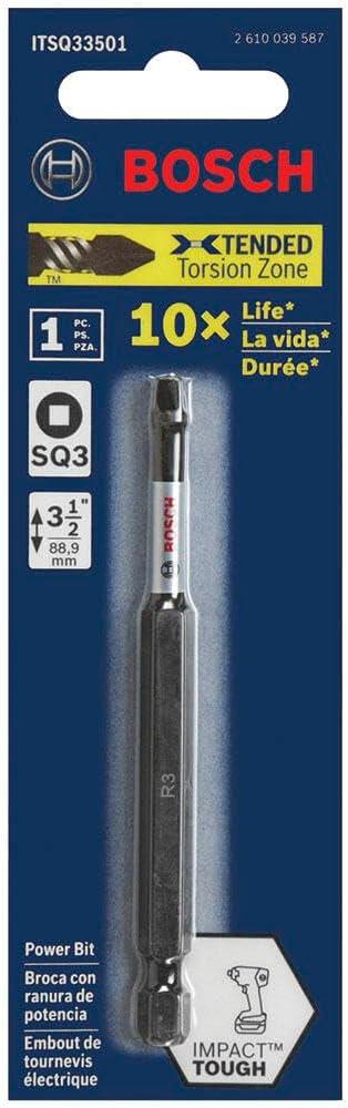 imageBOSCH ITSQ2201 1Piece 2 In Square 2 Impact Tough Screwdriving Power Bit312 In