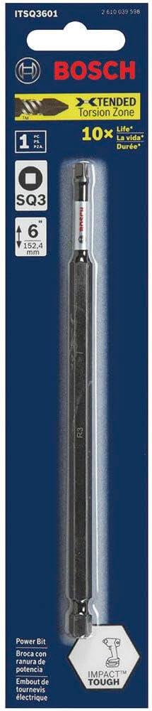 imageBOSCH ITSQ2201 1Piece 2 In Square 2 Impact Tough Screwdriving Power Bit6 In
