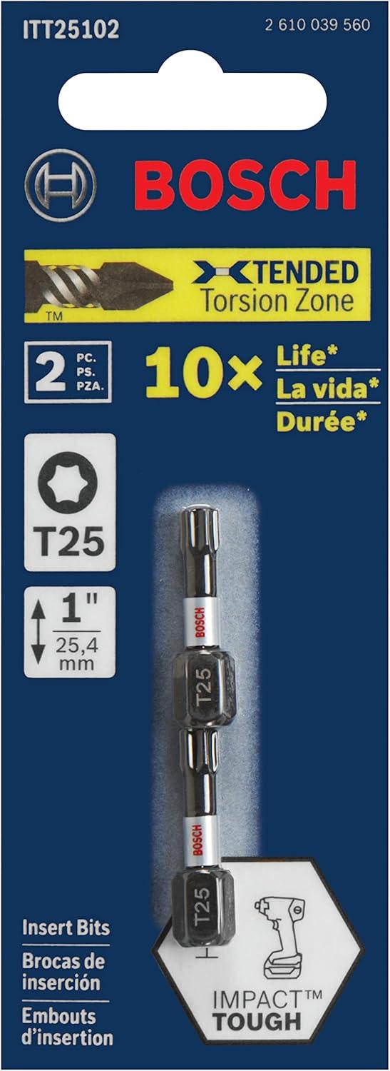 imageBOSCH ITT256B 10Pack 6 In Torx 25 Impact Tough Screwdriving Power Bits1 In