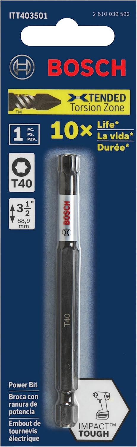 imageBOSCH ITT402B 2 In Torx 40 Impact Tough Screwdriving Power Bits 10 Pack312 In