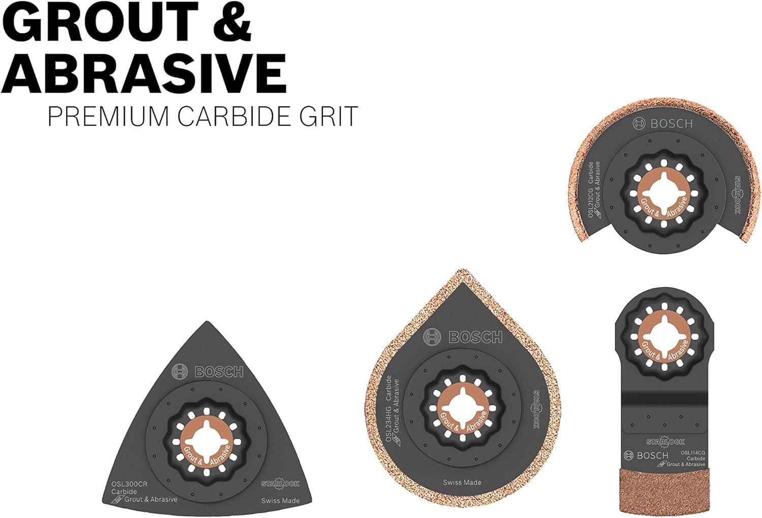 imageBOSCH OSM212DG 1Piece 212 in x 18 in StarlockMax Oscillating Multi Tool Grout amp Abrasive Diamond Grit Segmented Saw Blade for ExtremeDuty Applications in Grout Removal
