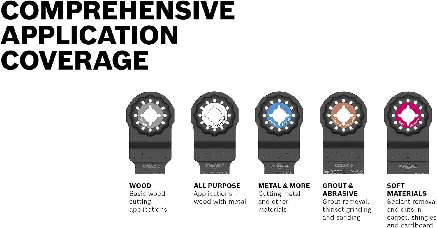 imageBOSCH OSM212LG 1Piece 212 In x 18 In StarlockMax Oscillating Multi Tool Grout amp Abrasive Carbide Grit Segmented Saw Blade for ExtremeDuty Applications in Grout Removal