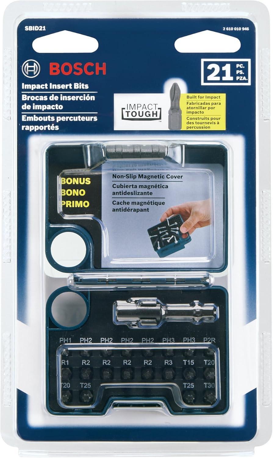 imageBOSCH SBID21 21Piece Set of Impact Tough Insert Bits with Phillips Recessed and Torx Bits