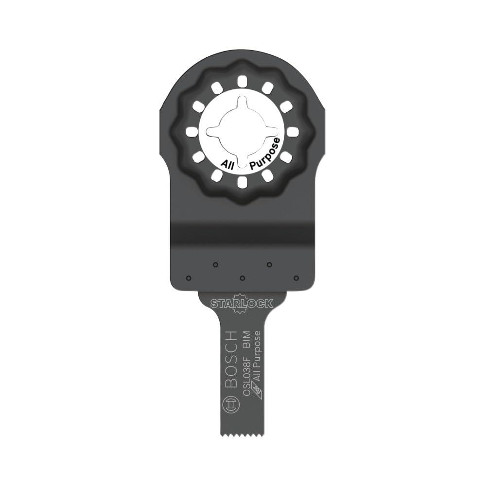 imageBOSCH Starlock OSL114F3 Oscillating MultiTool Blade 114 Inch BiMetal Plunge Cut Swiss Precision 3D Fit Interface Compatible with OIS Tools Professional Wood Metal amp Drywall Cutting38 In