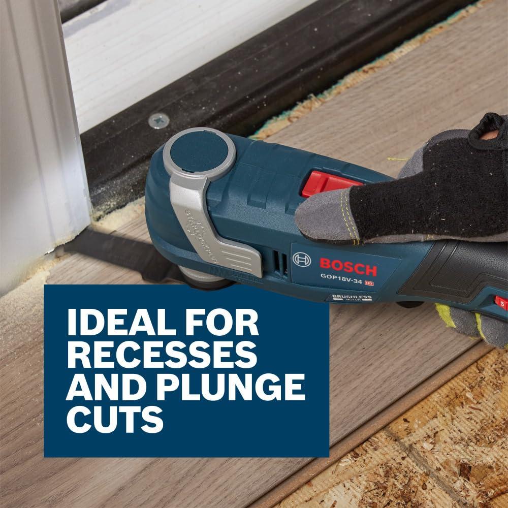 imageBOSCH Starlock OSL114F3 Oscillating MultiTool Blade 114 Inch BiMetal Plunge Cut Swiss Precision 3D Fit Interface Compatible with OIS Tools Professional Wood Metal amp Drywall Cutting114 In