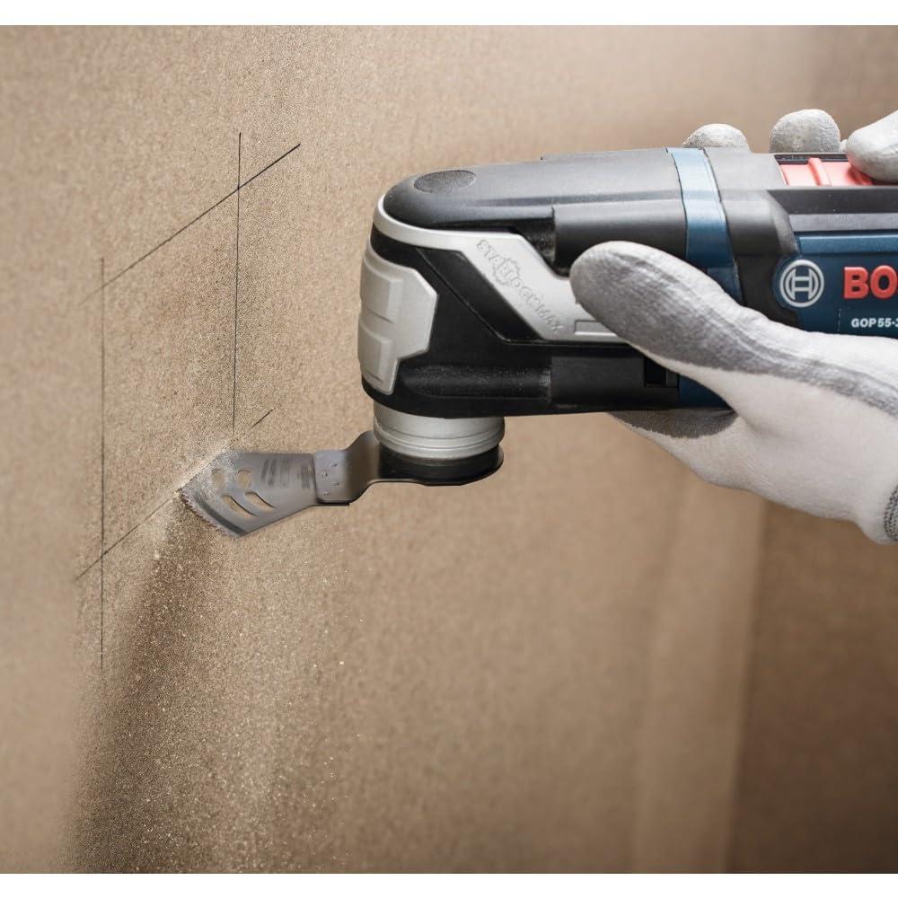 imageBOSCH Starlock OSL114F3 Oscillating MultiTool Blade 114 Inch BiMetal Plunge Cut Swiss Precision 3D Fit Interface Compatible with OIS Tools Professional Wood Metal amp Drywall Cutting218 In