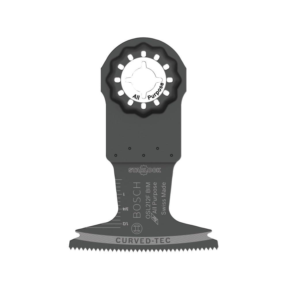 imageBOSCH Starlock OSL114F3 Oscillating MultiTool Blade 114 Inch BiMetal Plunge Cut Swiss Precision 3D Fit Interface Compatible with OIS Tools Professional Wood Metal amp Drywall Cutting212 In