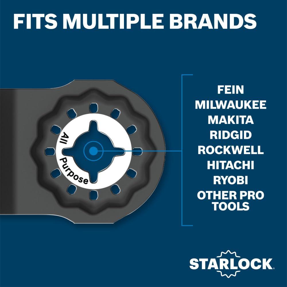 imageBOSCH Starlock OSL114F3 Oscillating MultiTool Blade 114 Inch BiMetal Plunge Cut Swiss Precision 3D Fit Interface Compatible with OIS Tools Professional Wood Metal amp Drywall Cutting38 In