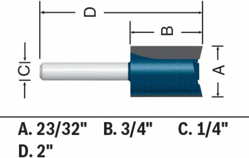 imageBosch 84602MC 2332 in x 34 in CarbideTipped Plywood Mortising Router Bit