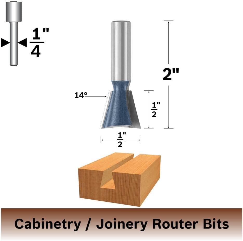 imageBosch 84703M 14 x 12 In Carbide Tipped Dovetail Bit