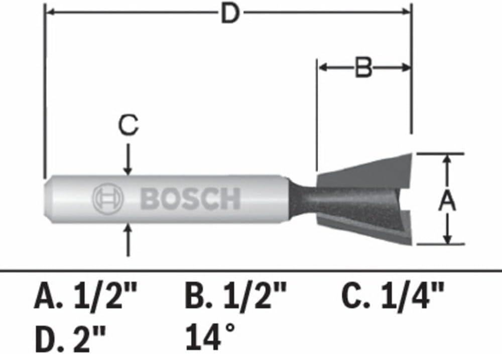 imageBosch 84703MC 14 x 12 in CarbideTipped Dovetail Router Bit