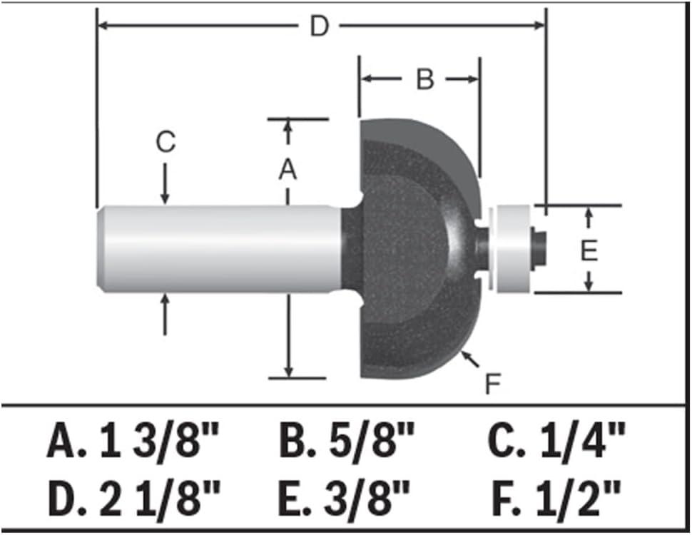 imageBosch 85207MC 12 in x 58 in CarbideTipped Cove Router Bit