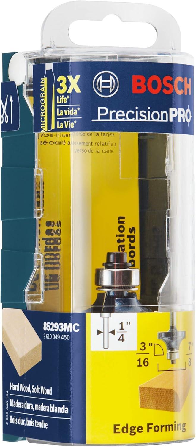 imageBosch 85293MC 78Inch Diameter 3164Inch Cut Carbide Tipped Roundover Router Bit 14Inch Shank With Ball Bearing